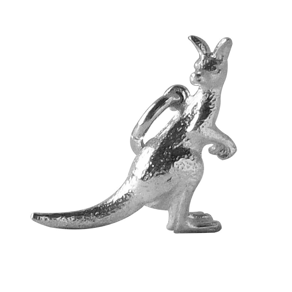 Small kangaroo charm sterling silver or gold pendant