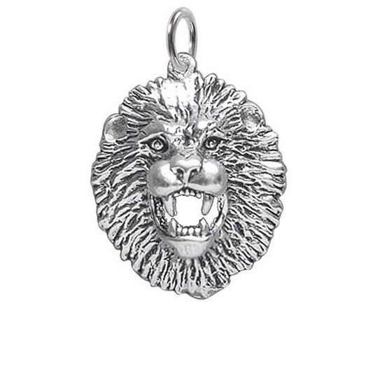 lion head charm sterling silver big cat pendant