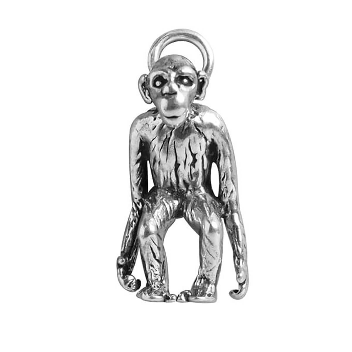 chimpanzee charm sterling silver monkey pendant