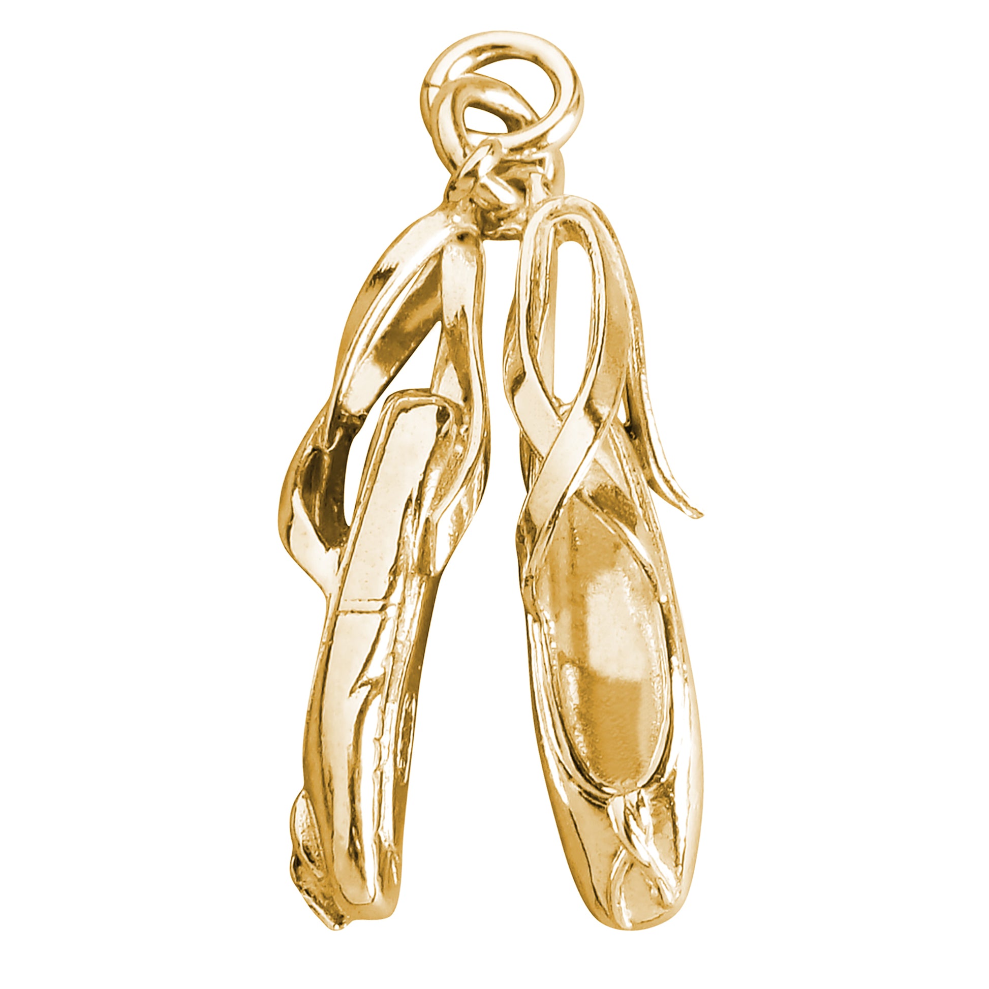 ballet pointe shoes charm 9ct yellow gold