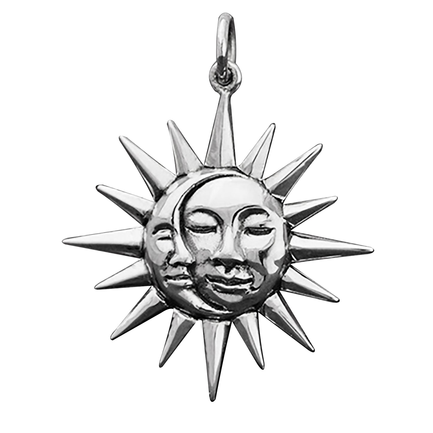 Sun and Moon Charm Sterling Silver Pendant