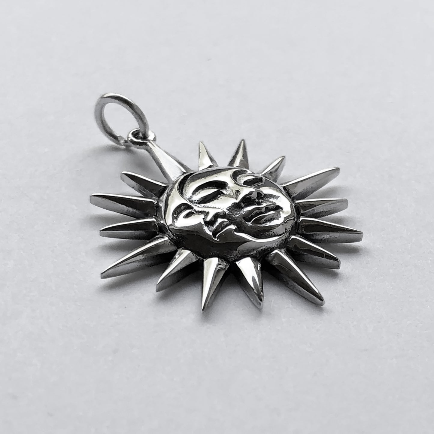 Sun and Moon Charm Sterling Silver Pendant