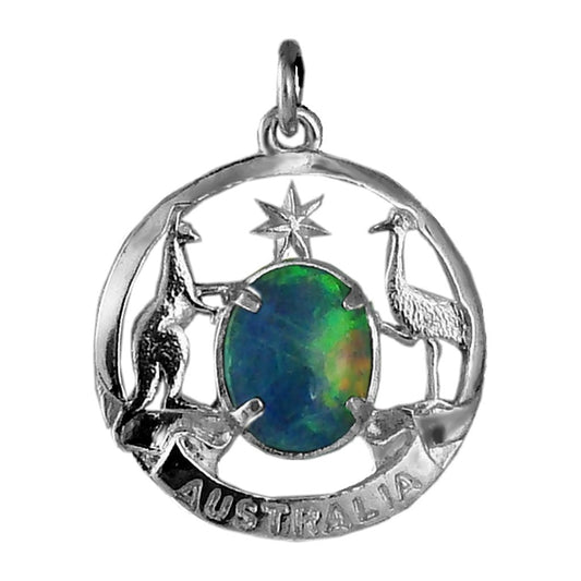 australian crest charm – opal