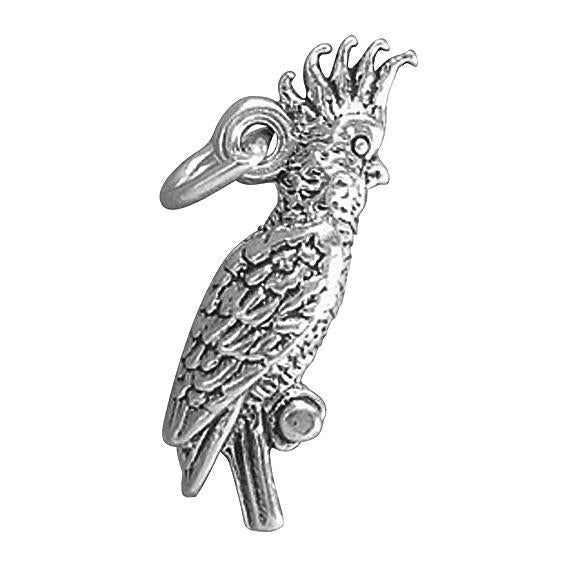 Cockatoo Charm Sterling Silver Bird Pendant