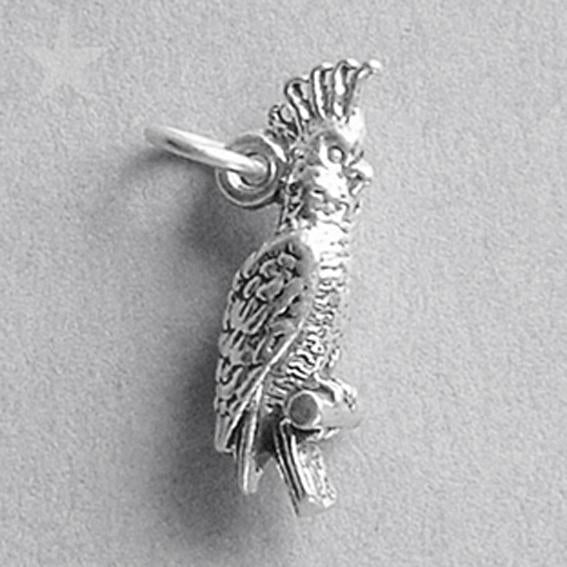 Cockatoo Charm Sterling Silver Bird Pendant