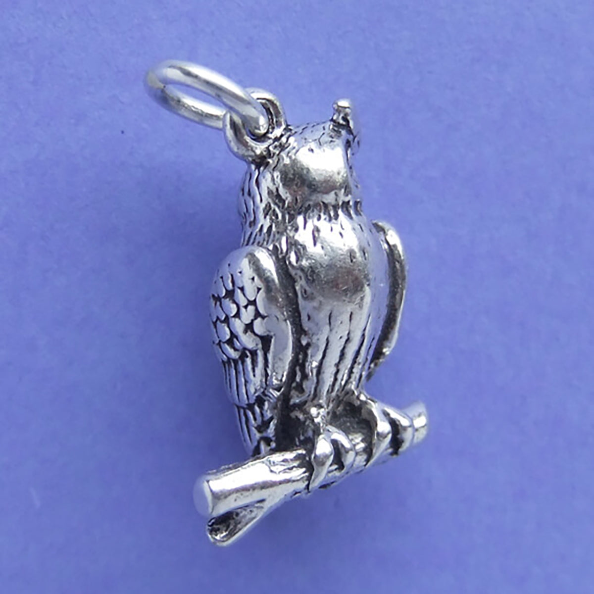 Owl Charm Sterling Silver Bird Pendant from Charmarama
