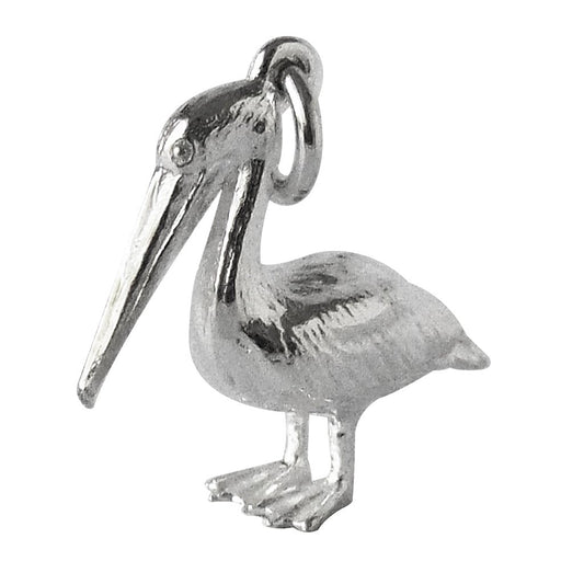 pelican charm — 2 sizes large / sterling silver