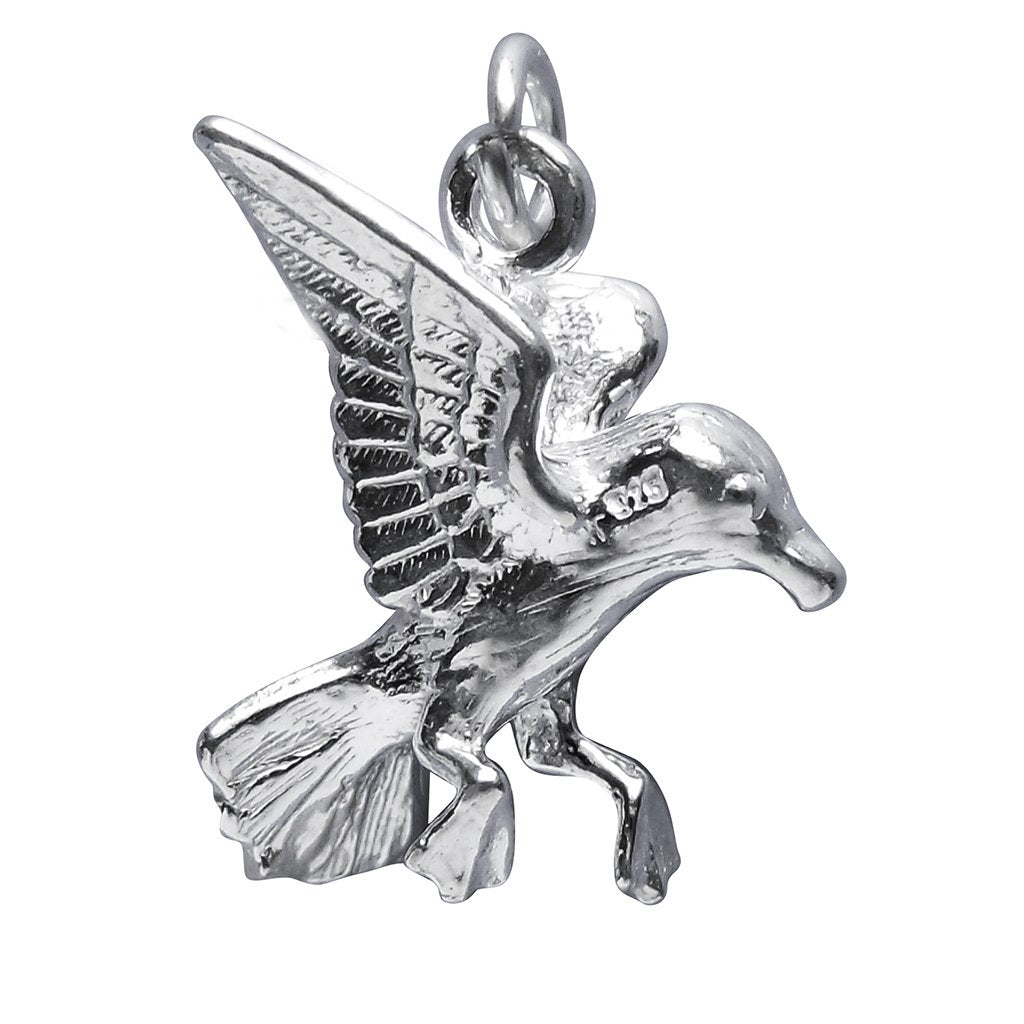 Seagull charm sterling silver or gold gull sea bird