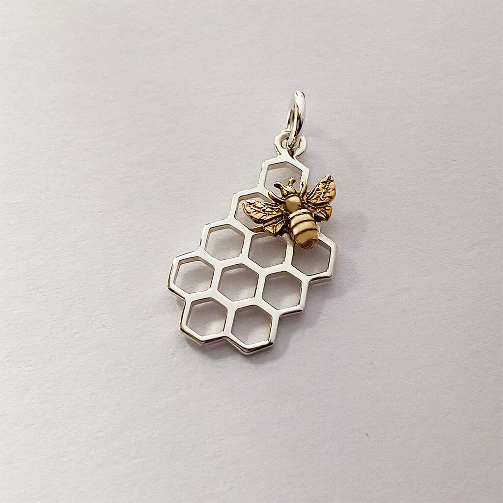 Silver Honeybee Charms - 25pcs | Bulk Jewelry Making Supplies