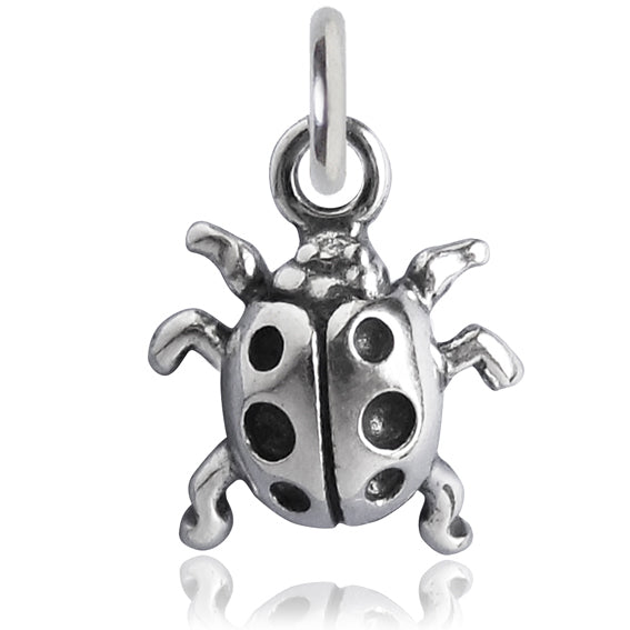 Ladybird Charm Sterling Silver Insect Pendant