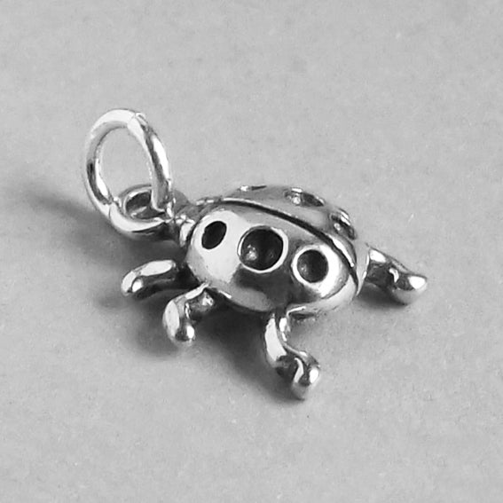 Ladybug Charm Sterling Silver Insect Pendant