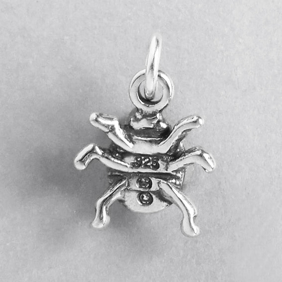 Beetle Charm Sterling Silver Insect Pendant