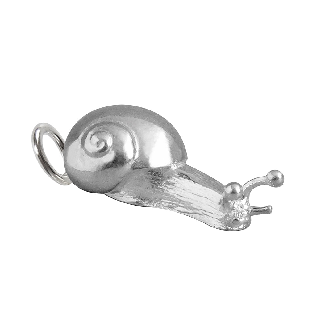 Snail Charm Sterling Silver or Gold Pendant