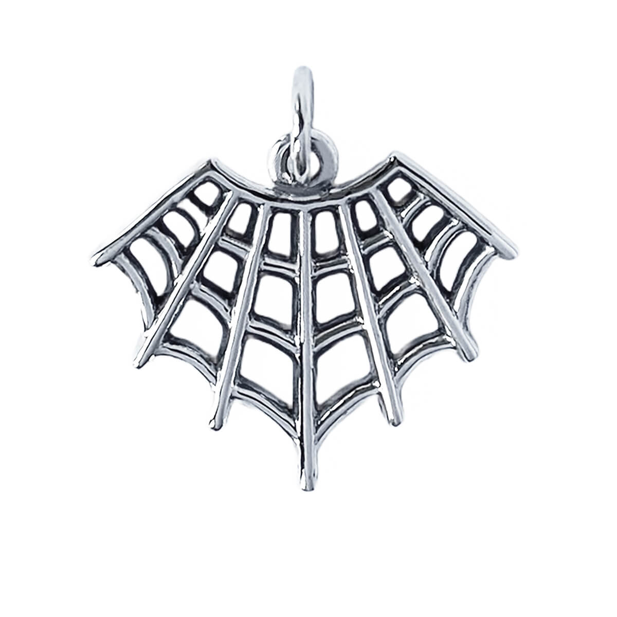Spider Web Charm Sterling Silver Pendant