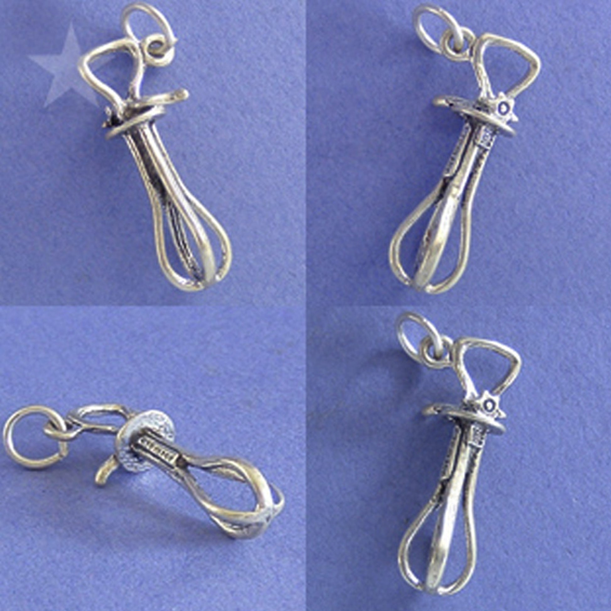Sterling silver kitchen whisk Pendant