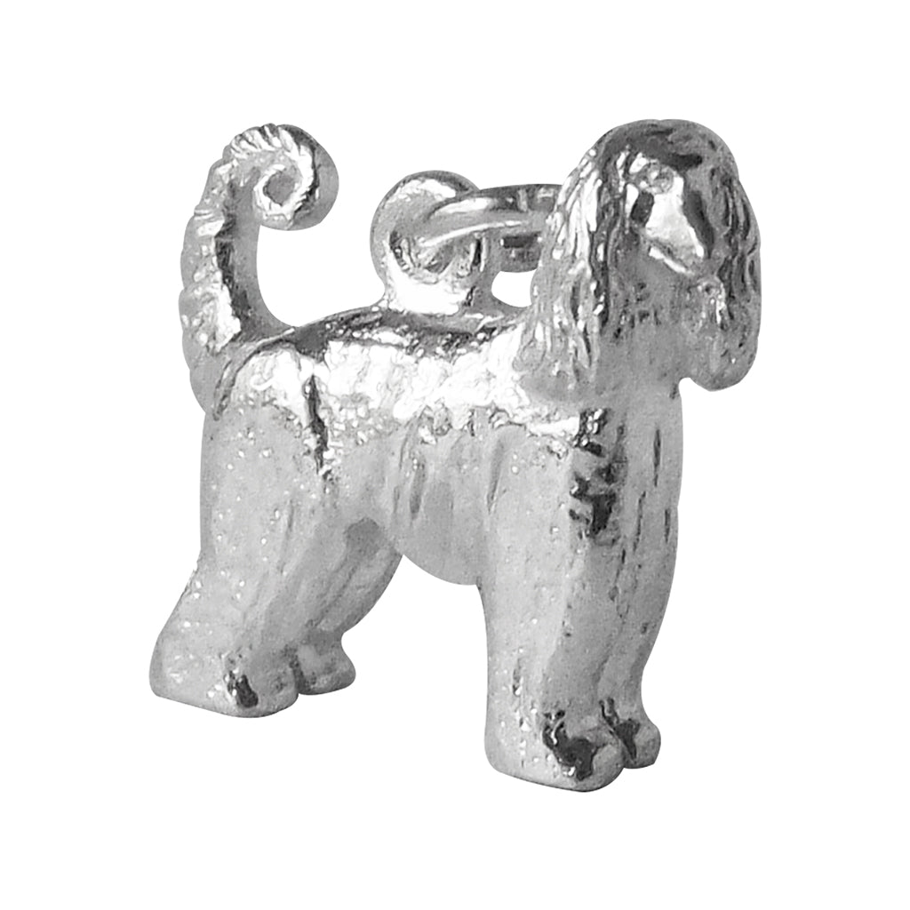 afghan hound charm sterling silver dog pendant