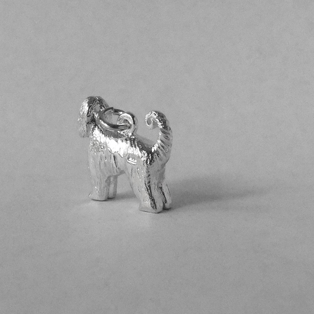 afghan hound charm sterling silver dog pendant