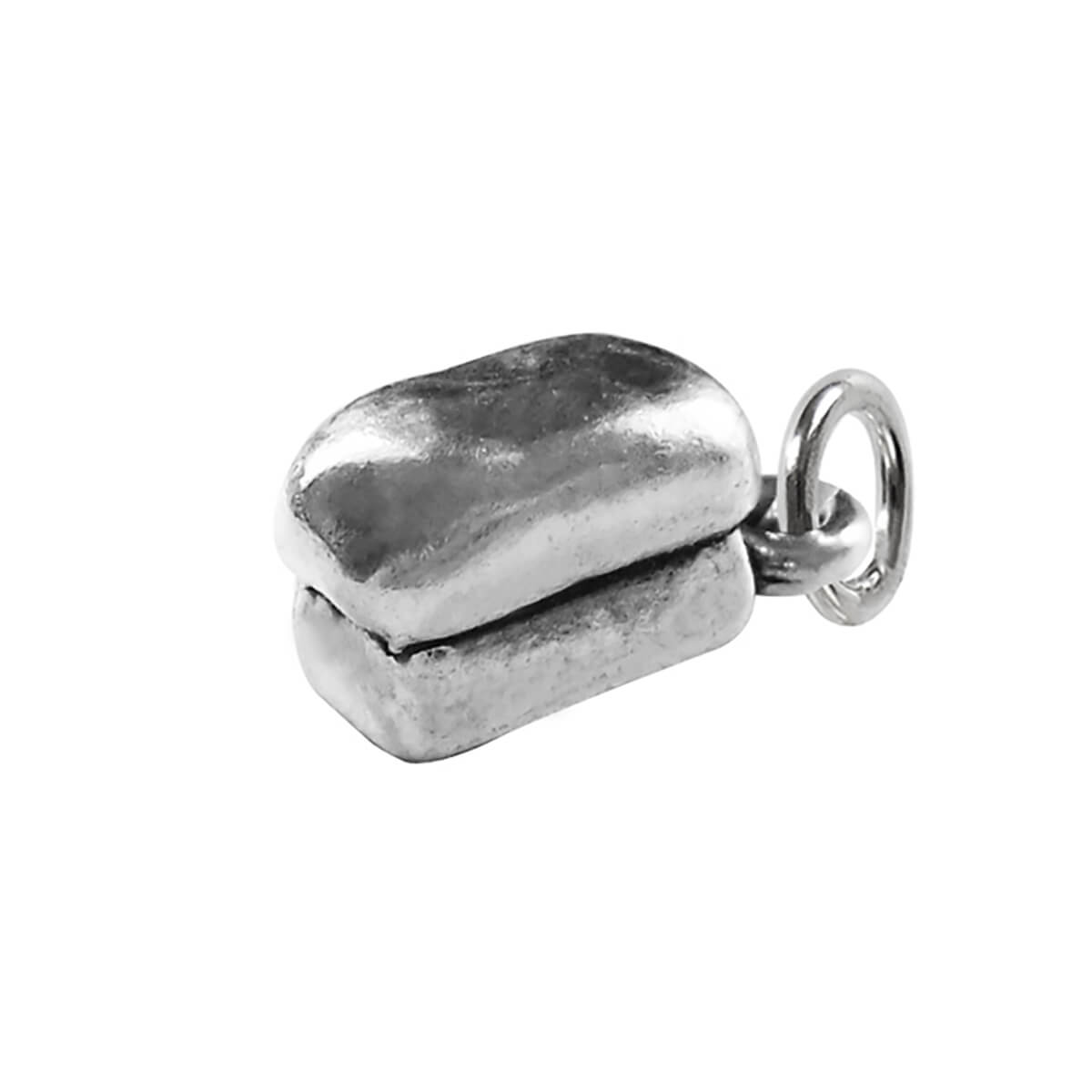 Loaf of bread charm sterling silver food charm