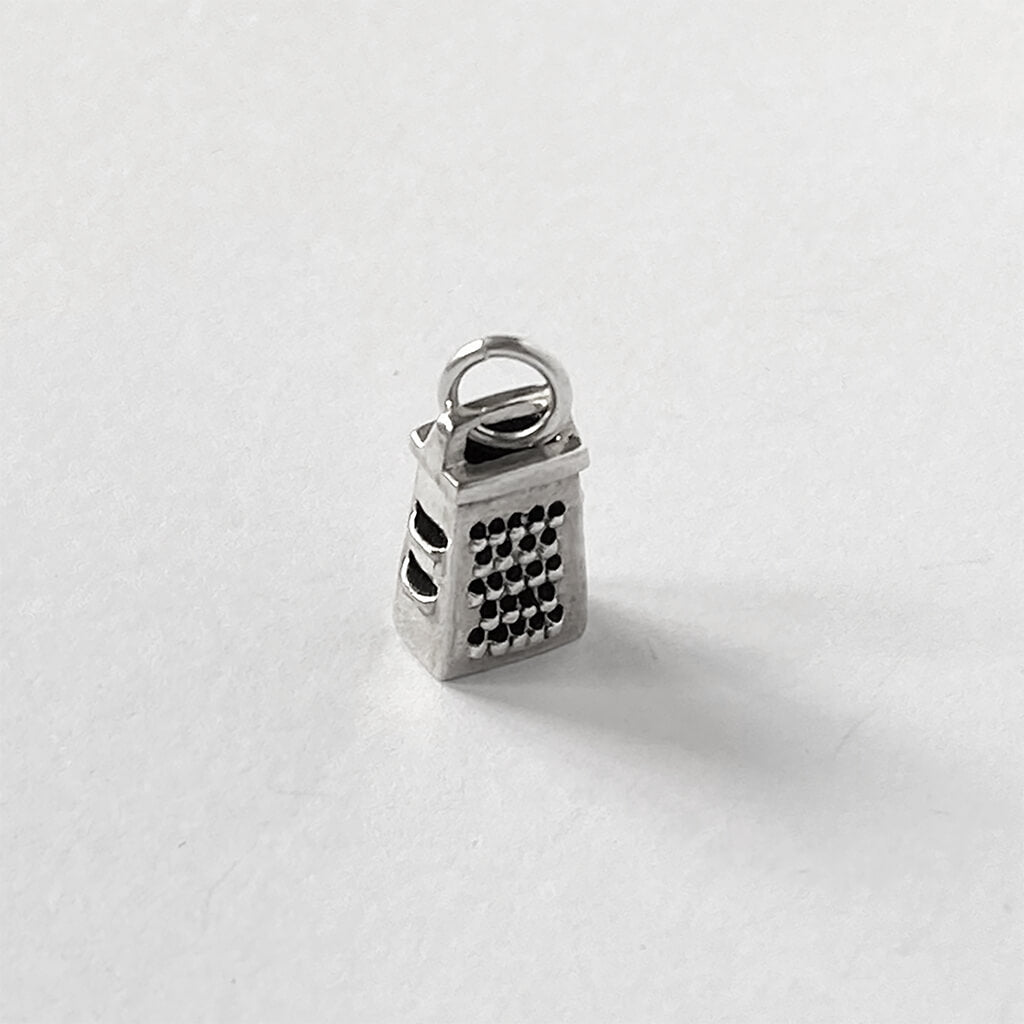 Cheese grater charm sterling silver kitchen chef pendant  from Charmarama Charms
