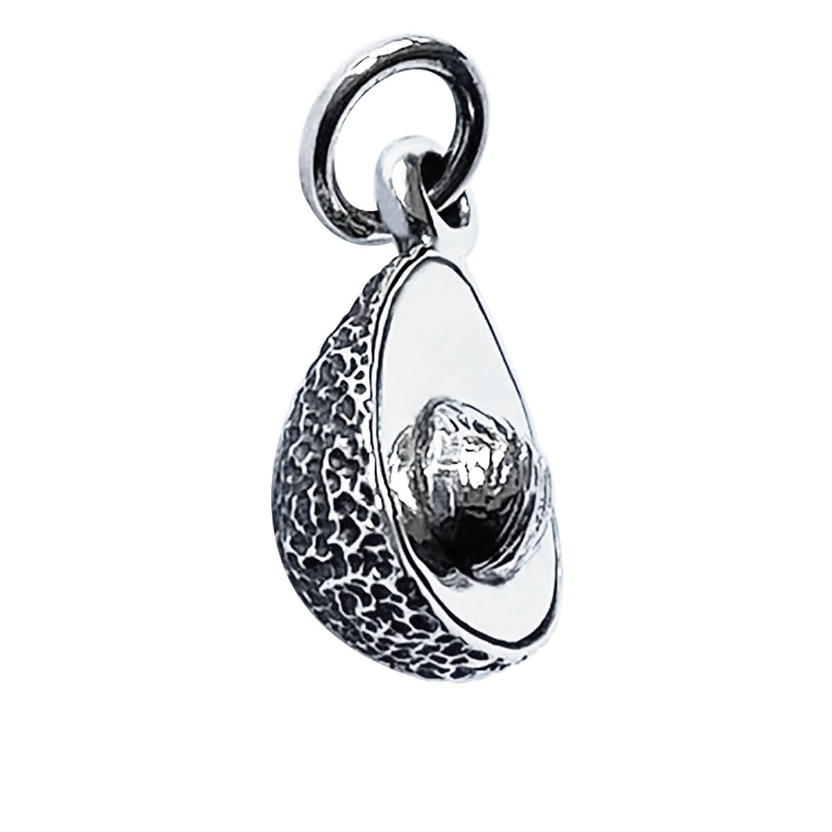 Avocado pear charm sterling silver salad pendant