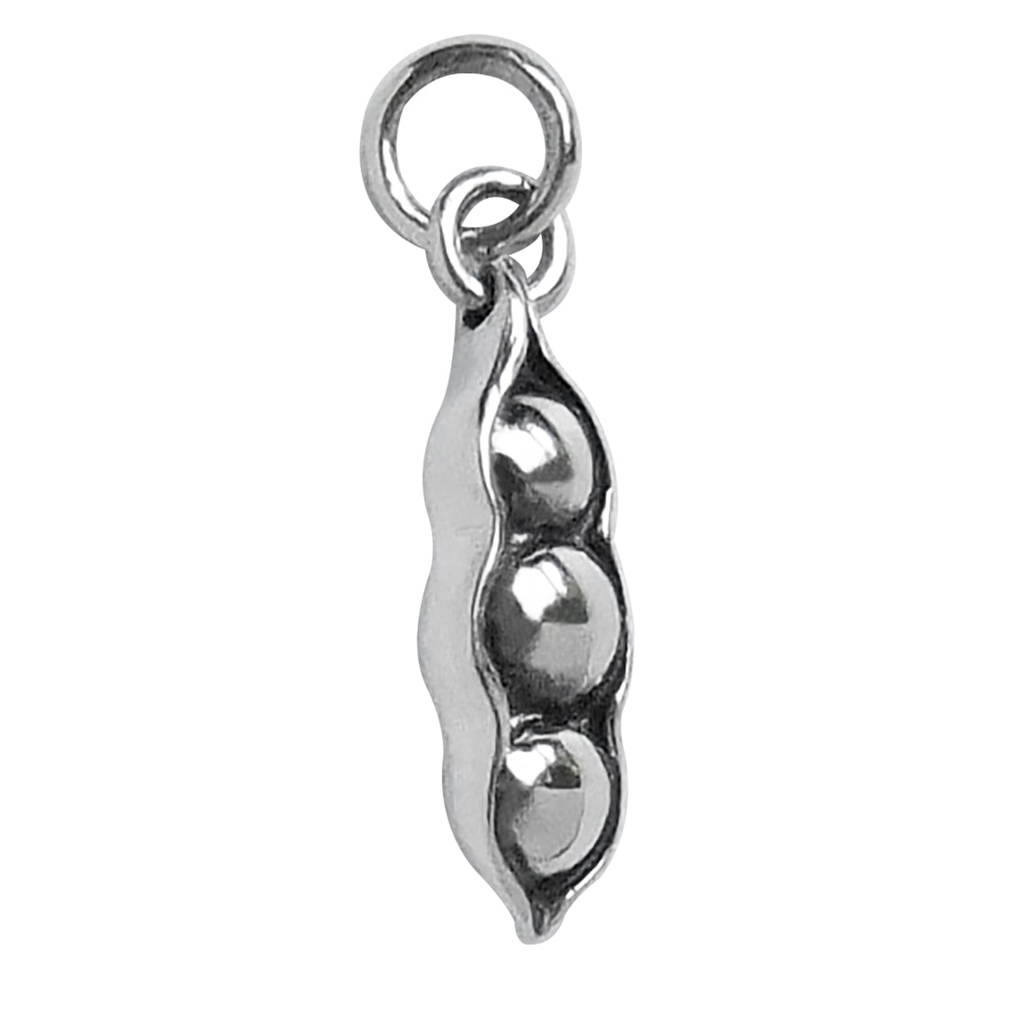 Three peas in a pod charm sterling silver pendant