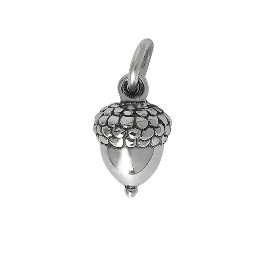 Miniature Acorn Charm Sterling Silver Nature Pendant 