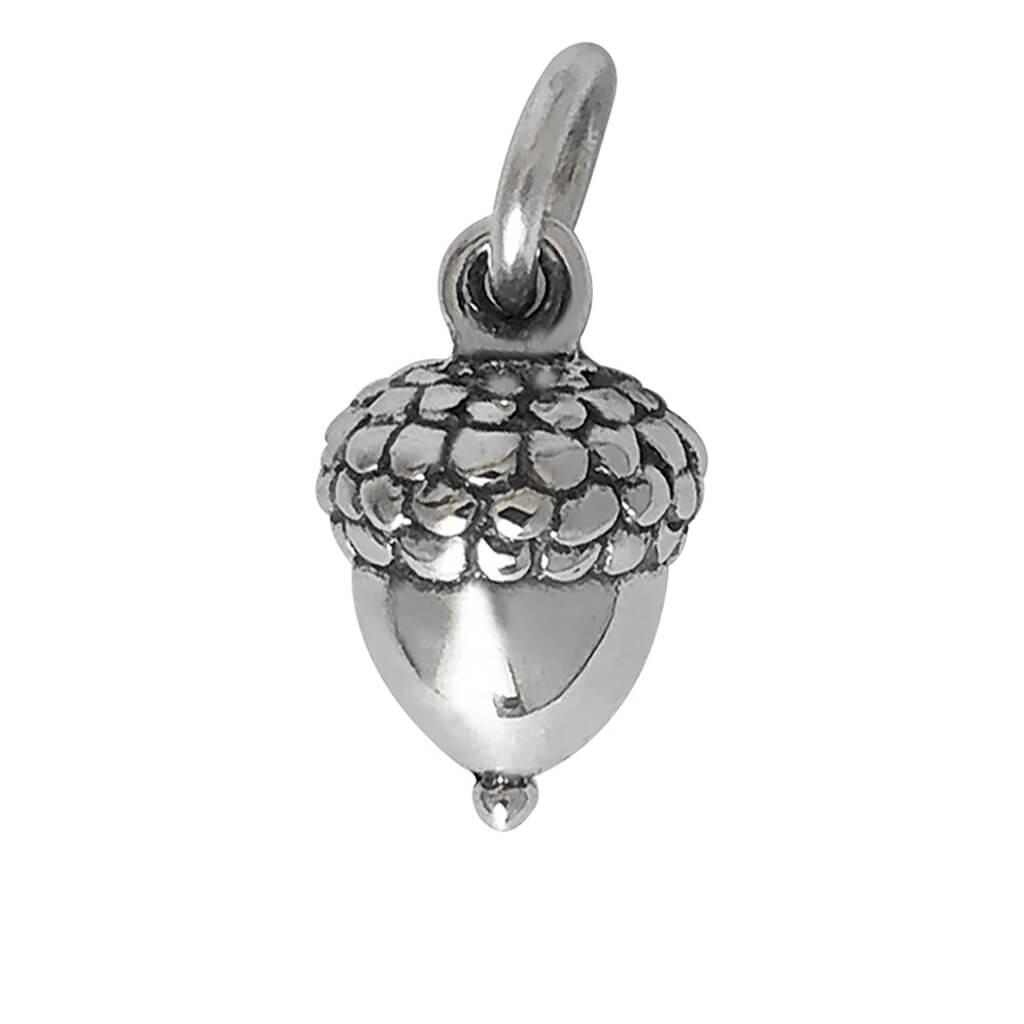 Acorn charm or pendant 3D solid sterling silver