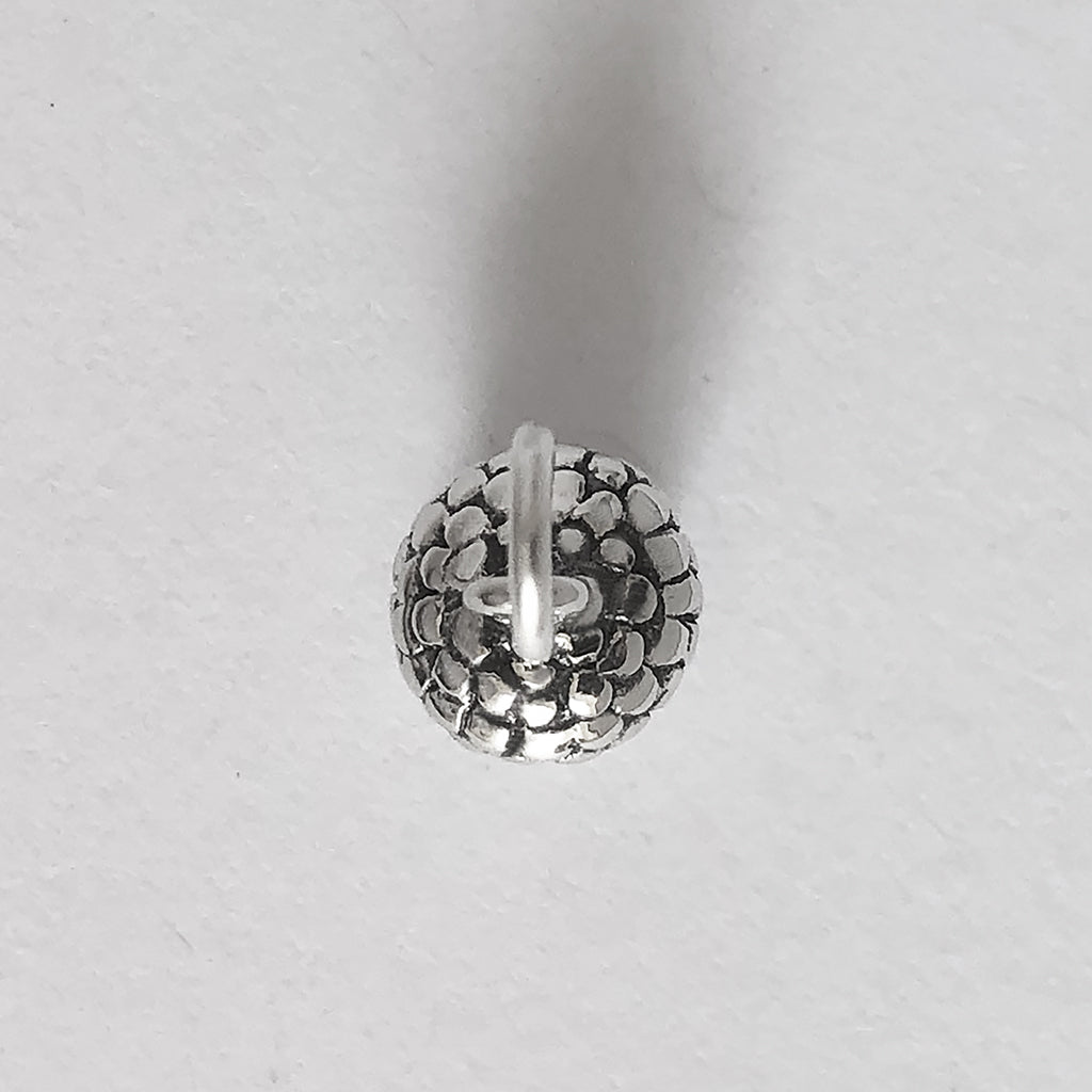 Acorn charm or pendant 3D solid sterling silver top