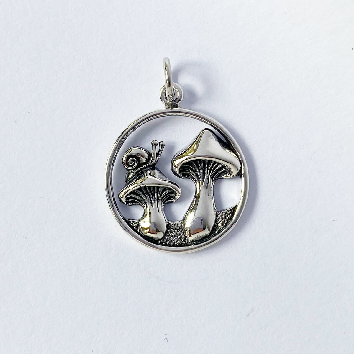 toadstools and snail charm