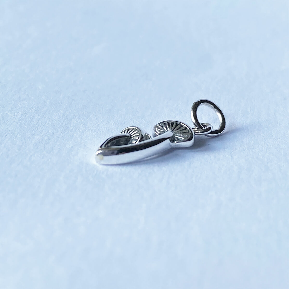 Small mushrooms charm sterling silver pendant