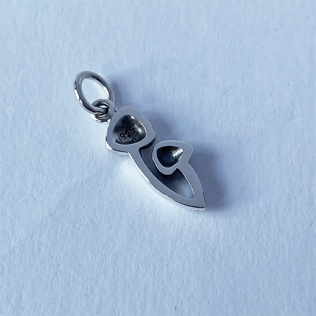 Small toadstools charm sterling silver pendant