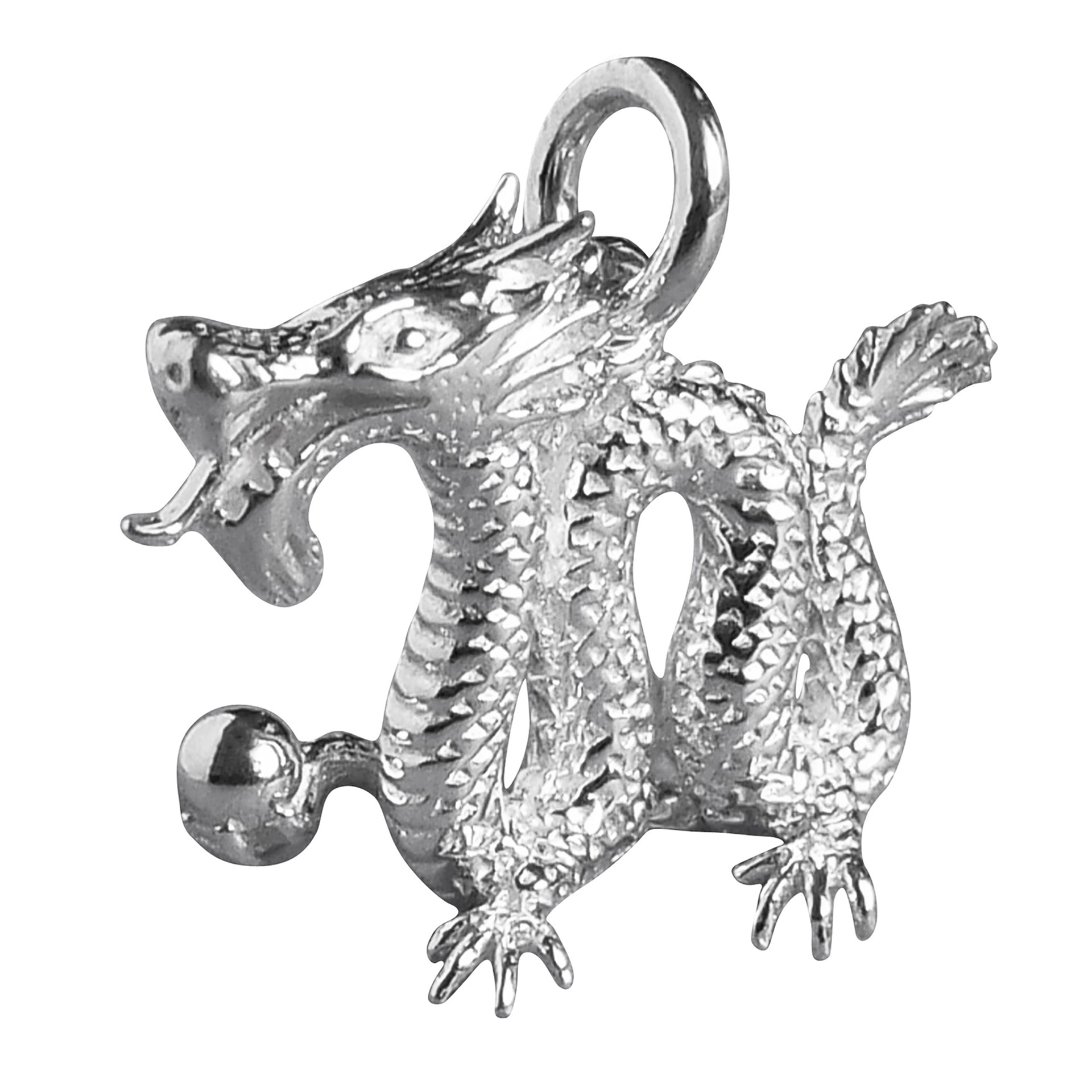 JewelrySupply Dragon Charm 21x14mm Antique Silver Plated (1-Pc)