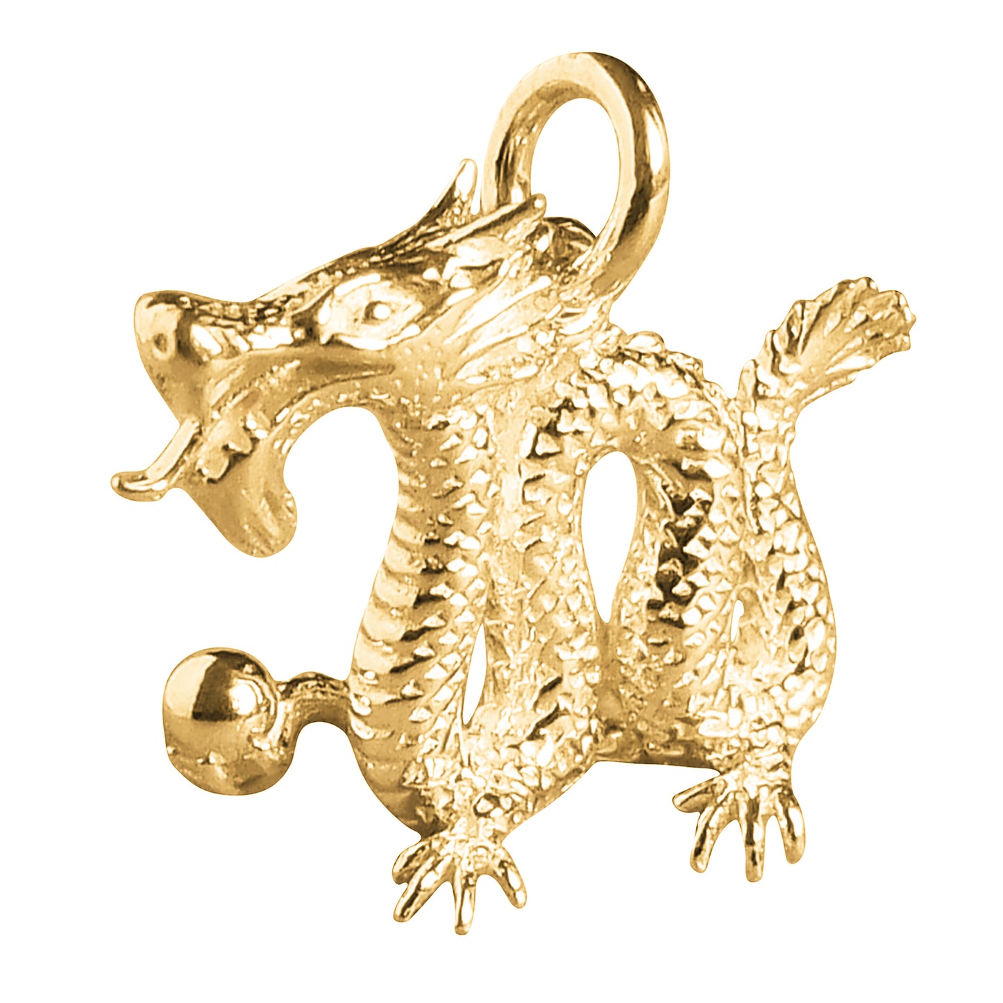 Flying Dragon Charms Shiny Gold Large Pendants 43x47mm Set of 10 A8076