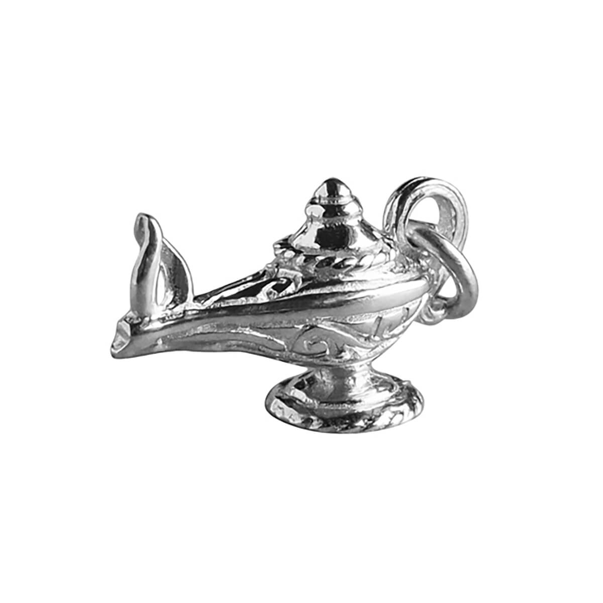 Aladdin's lamp sterling silver genie pendant
