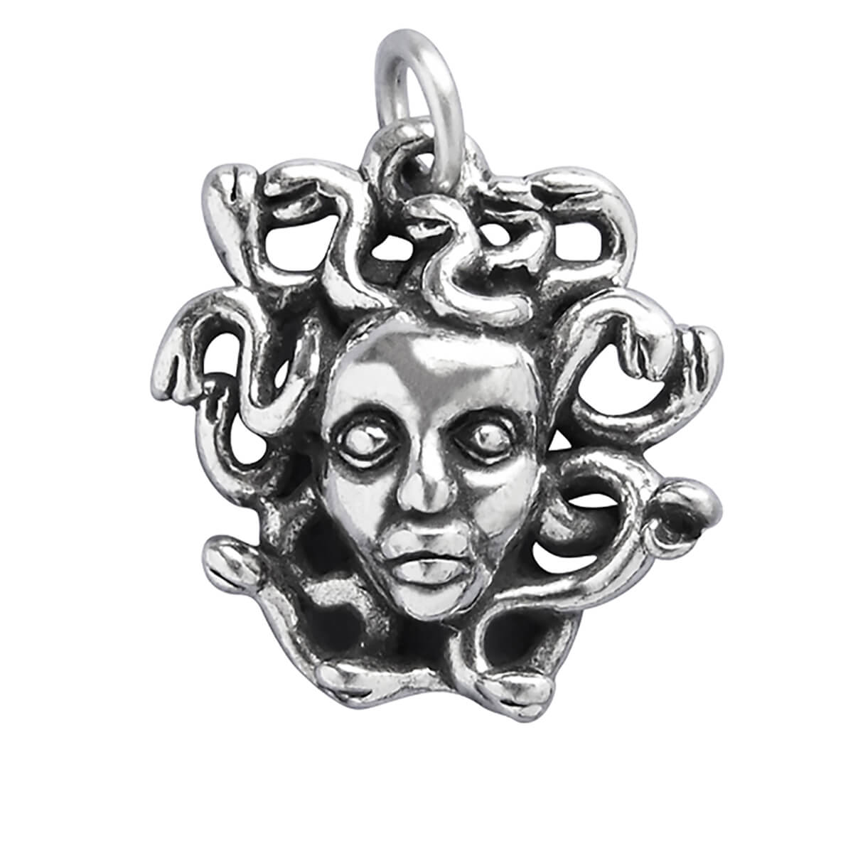 Medusa Charm Sterling Silver Gorgon Pendant
