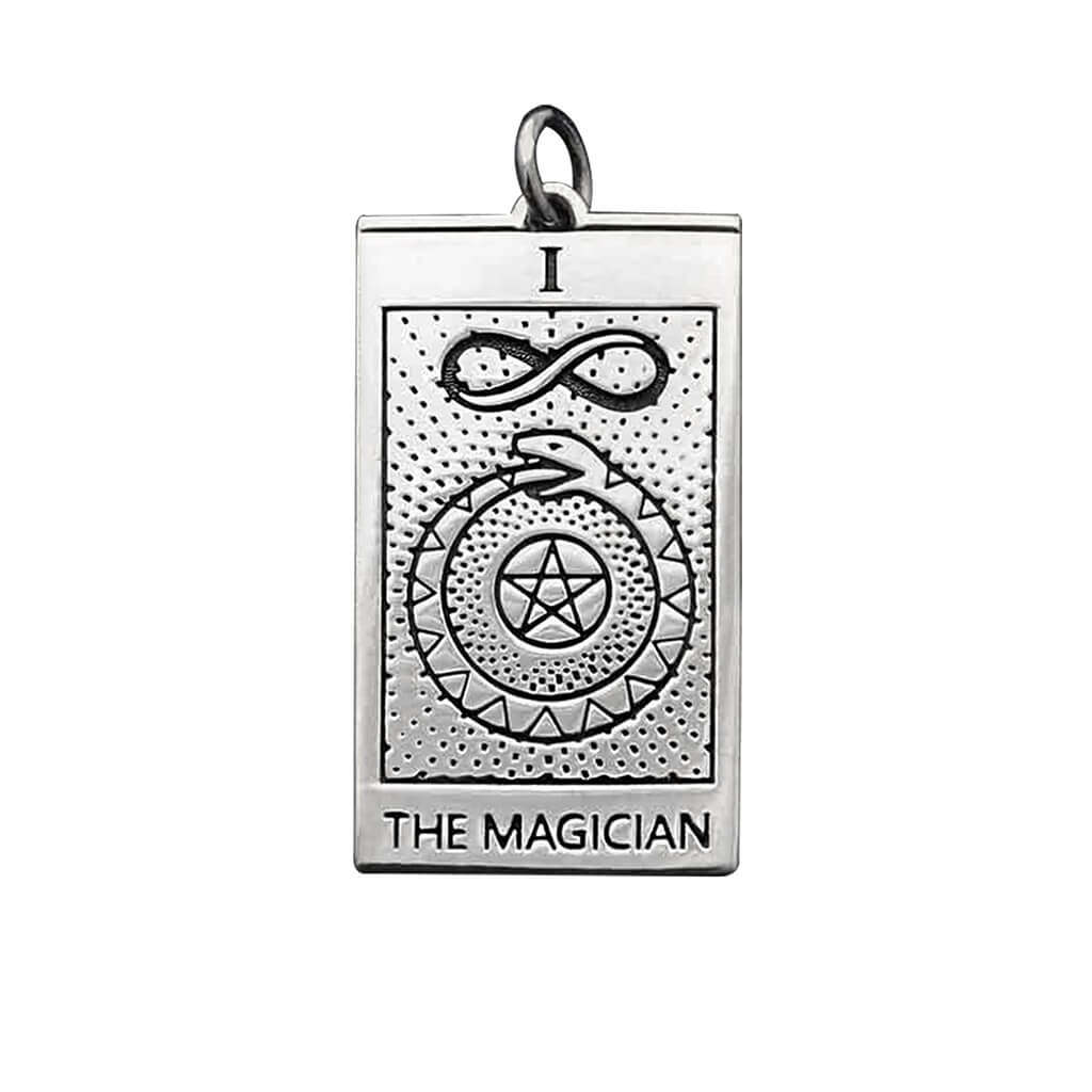 The Magician tarot card charm sterling silver pendant, Charmarama Charms