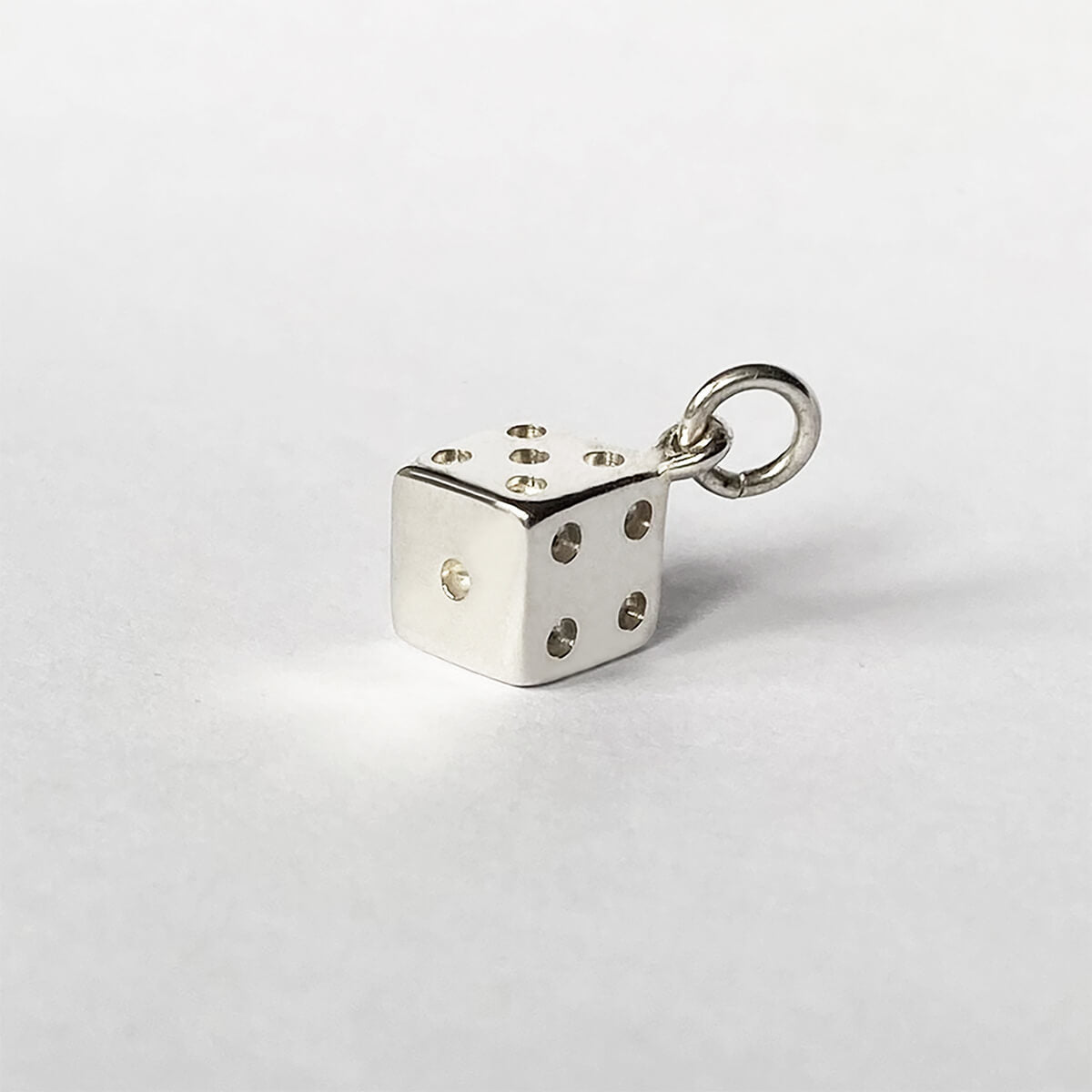 Dice charm sterling silver board game pendant