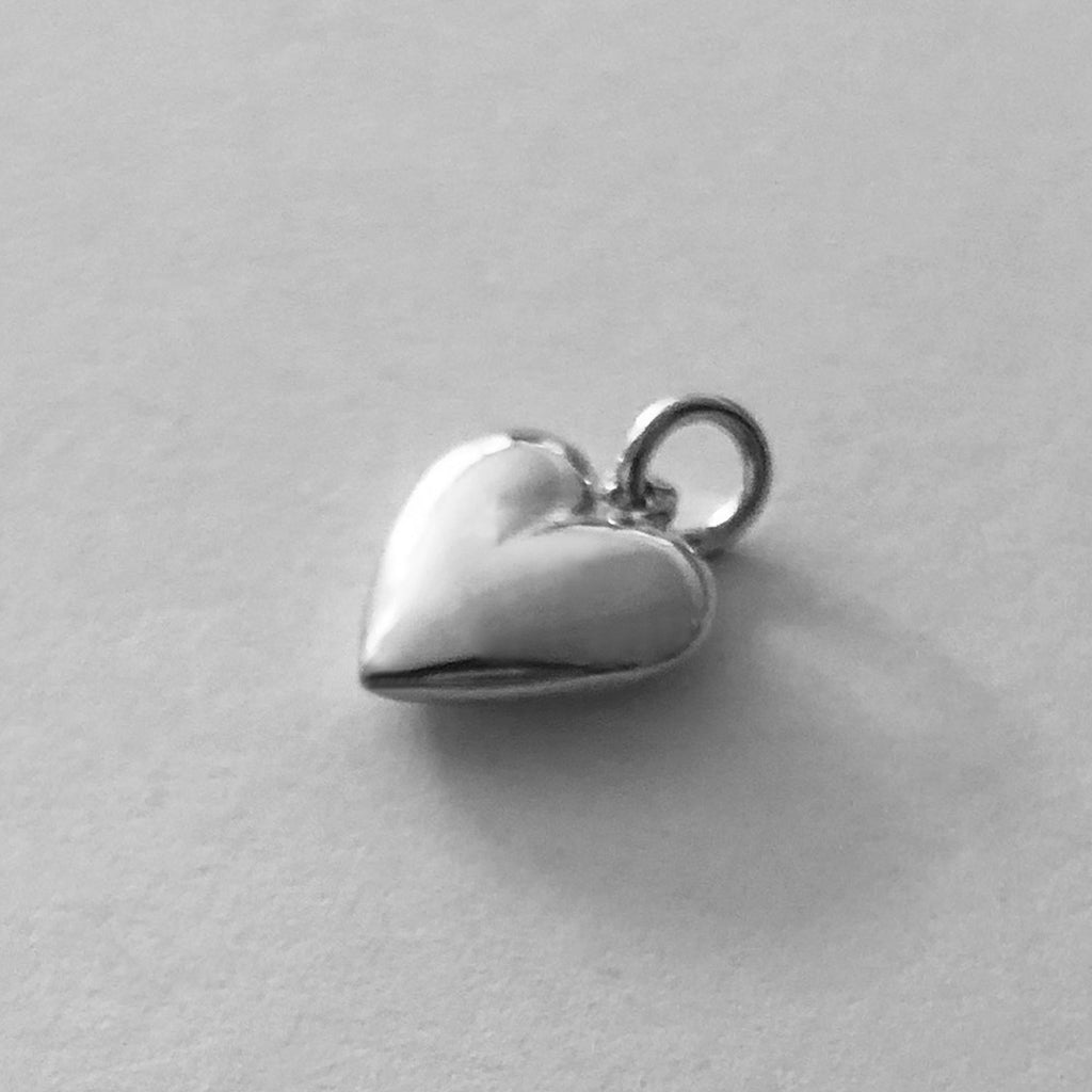 4 , 20 or 50 Pieces: Silver Asymmetrical Heart Charms