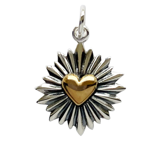 heart with rays charm