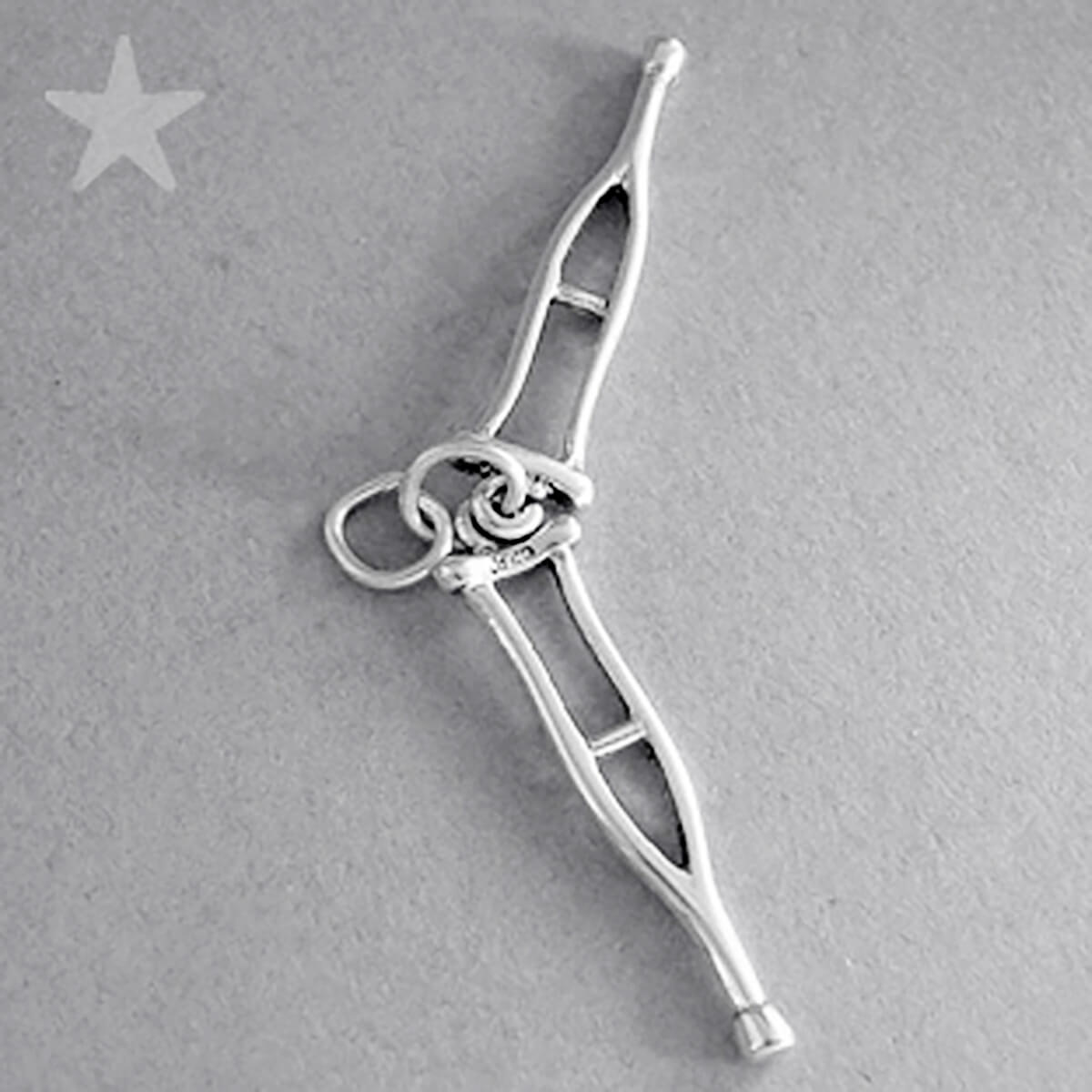 Crutches Charm Sterling Silver Hospital Pendant