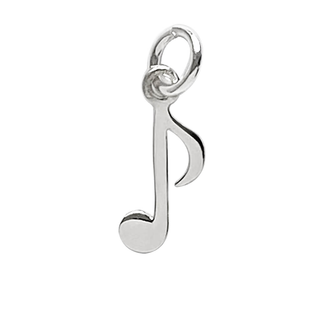 Music Note Charm Sterling Silver Eighth Pendant