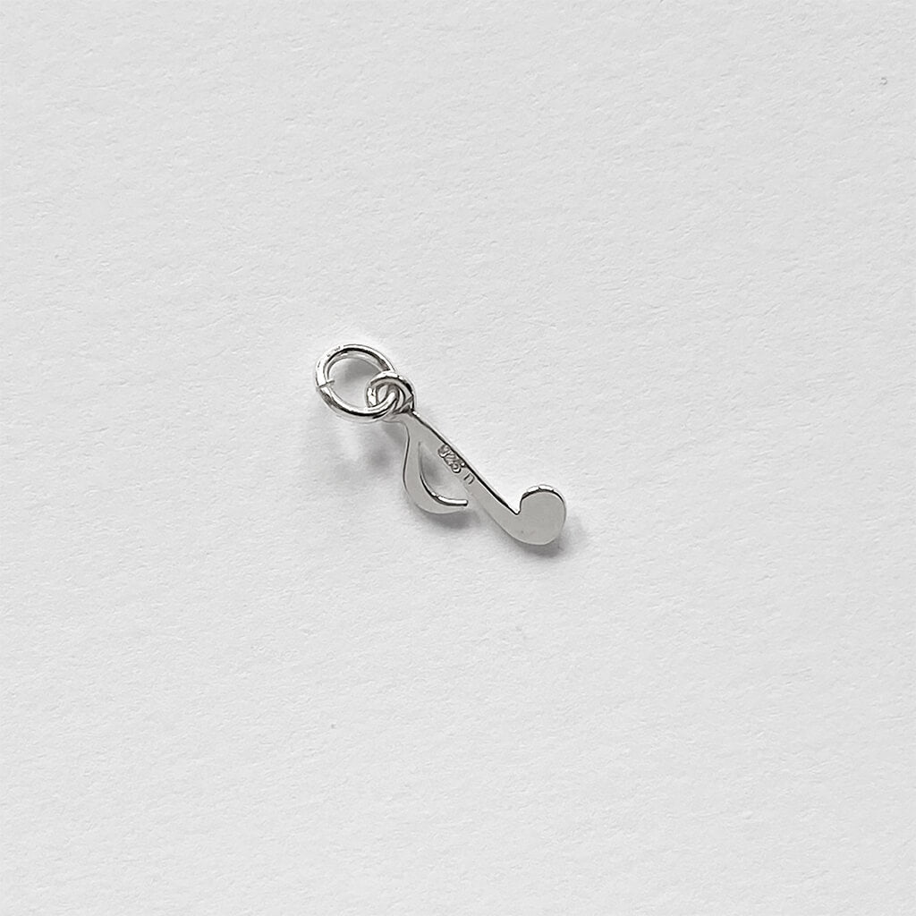 Music Note Charm Sterling Silver Eighth Pendant