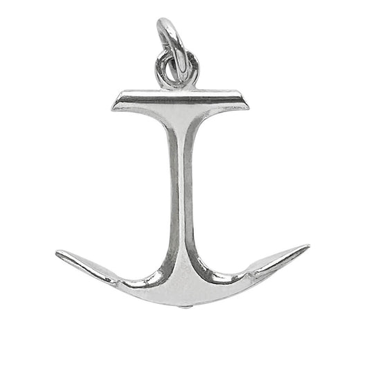 Sterling silver plain anchor charm nautical pendant