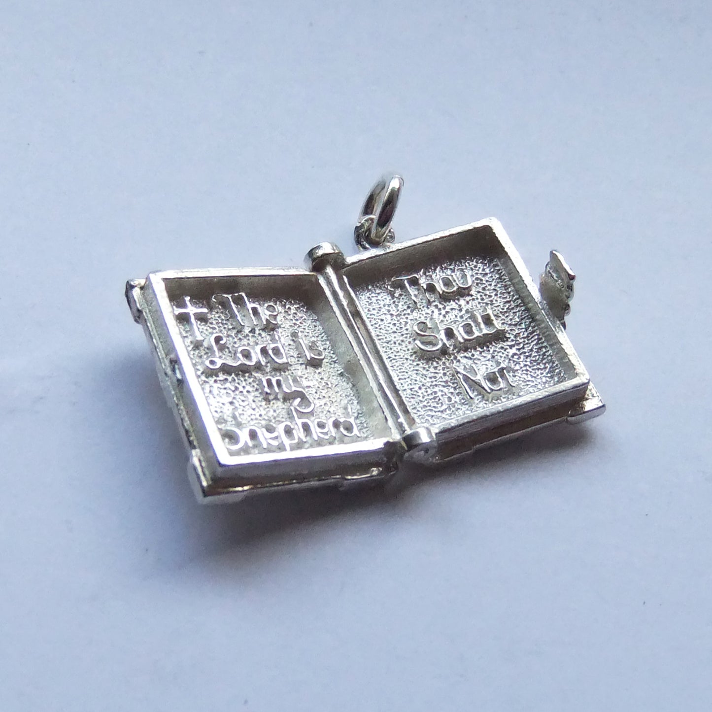 Holy Bible Charm Mechanical Sterling Silver or Gold Pendant