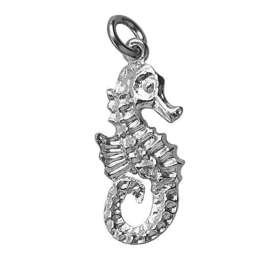 Seahorse Charm Sterling Silver Ocean Pendant