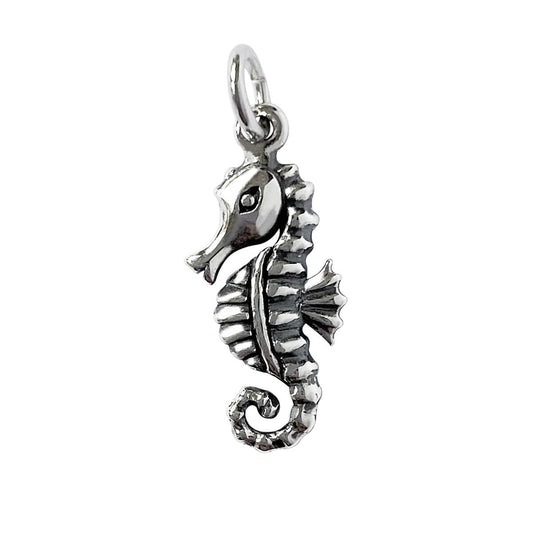Seahorse charm sterling silver pendant Charmarama