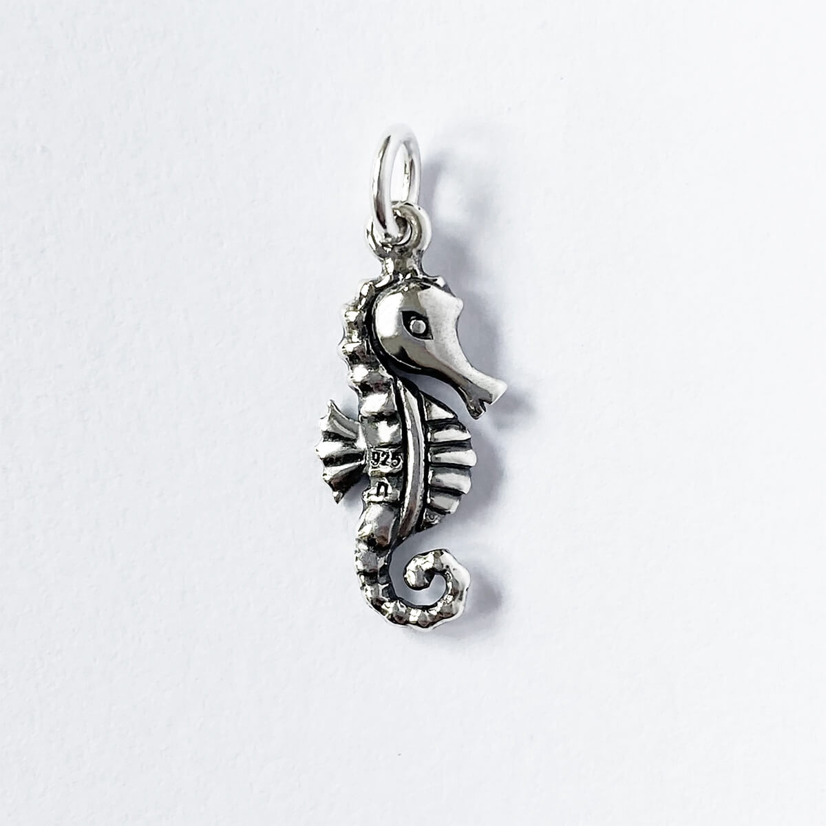 Seahorse charm sterling silver pendant Charmarama