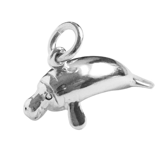 Manatee charm high quality sterling silver or gold