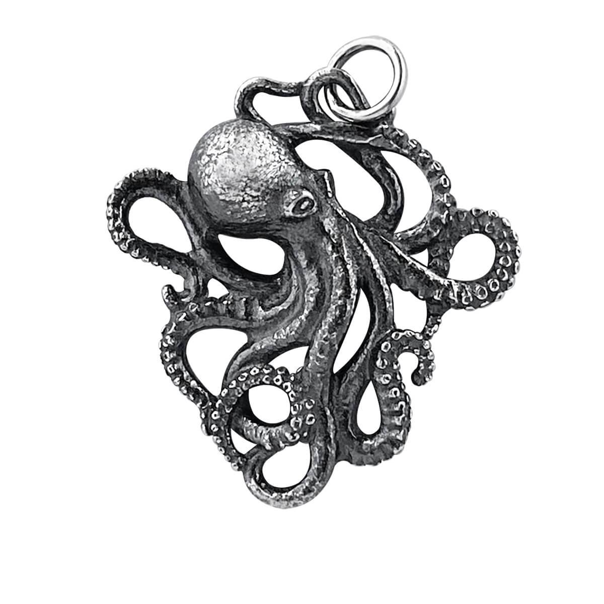 Octopus pendant sterling silver mollusc