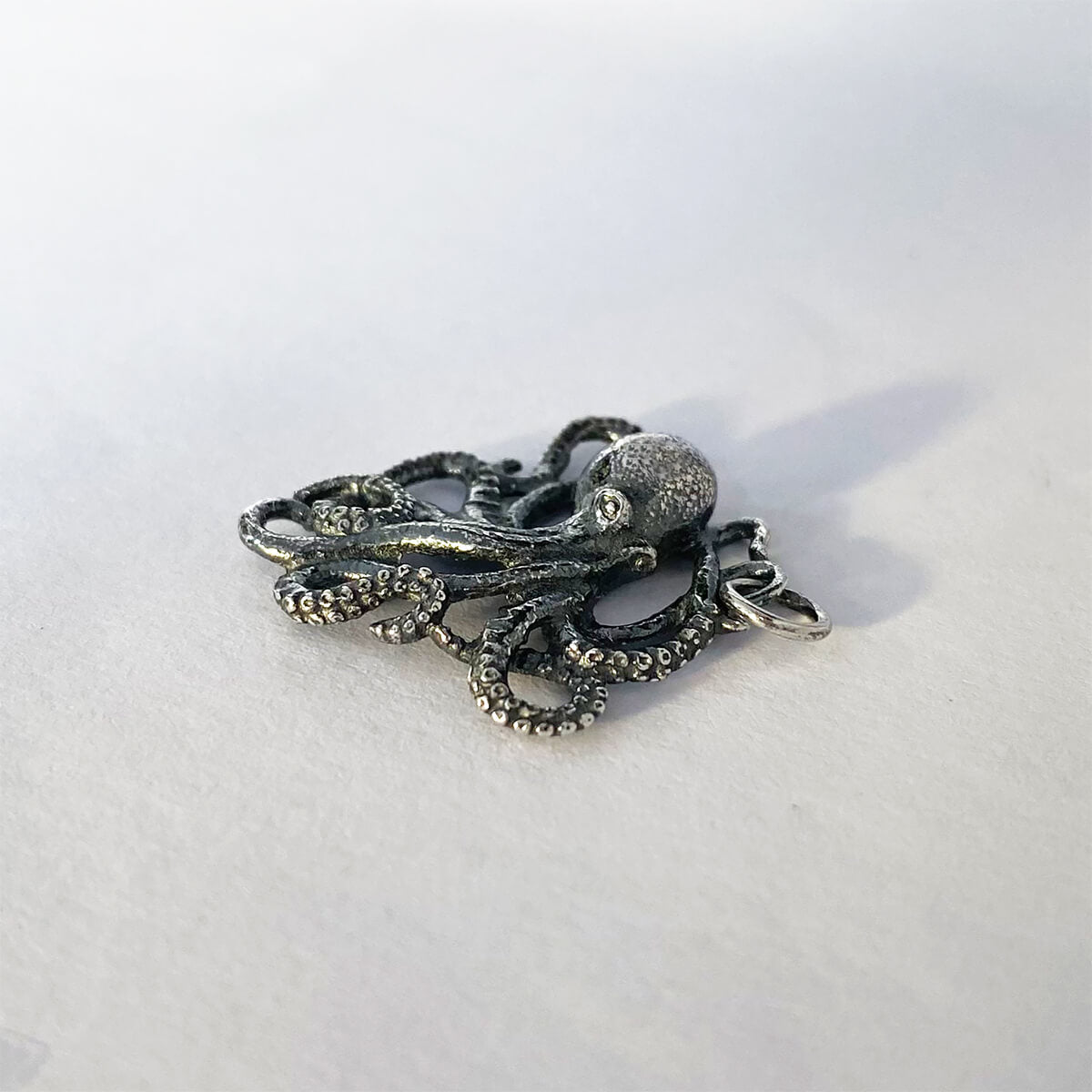 Octopus pendant sterling silver cephalopod